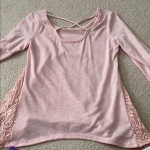 Girls Light Pink Long Sleeve Top